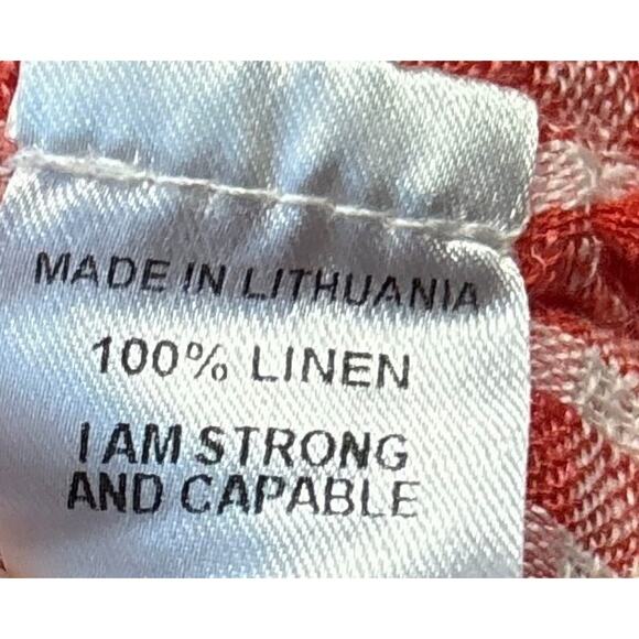 FLAX Linen Midi Dress Size Small Red Shift Coastal Sleeveless Tank Lagenlook - Picture 7 of 10